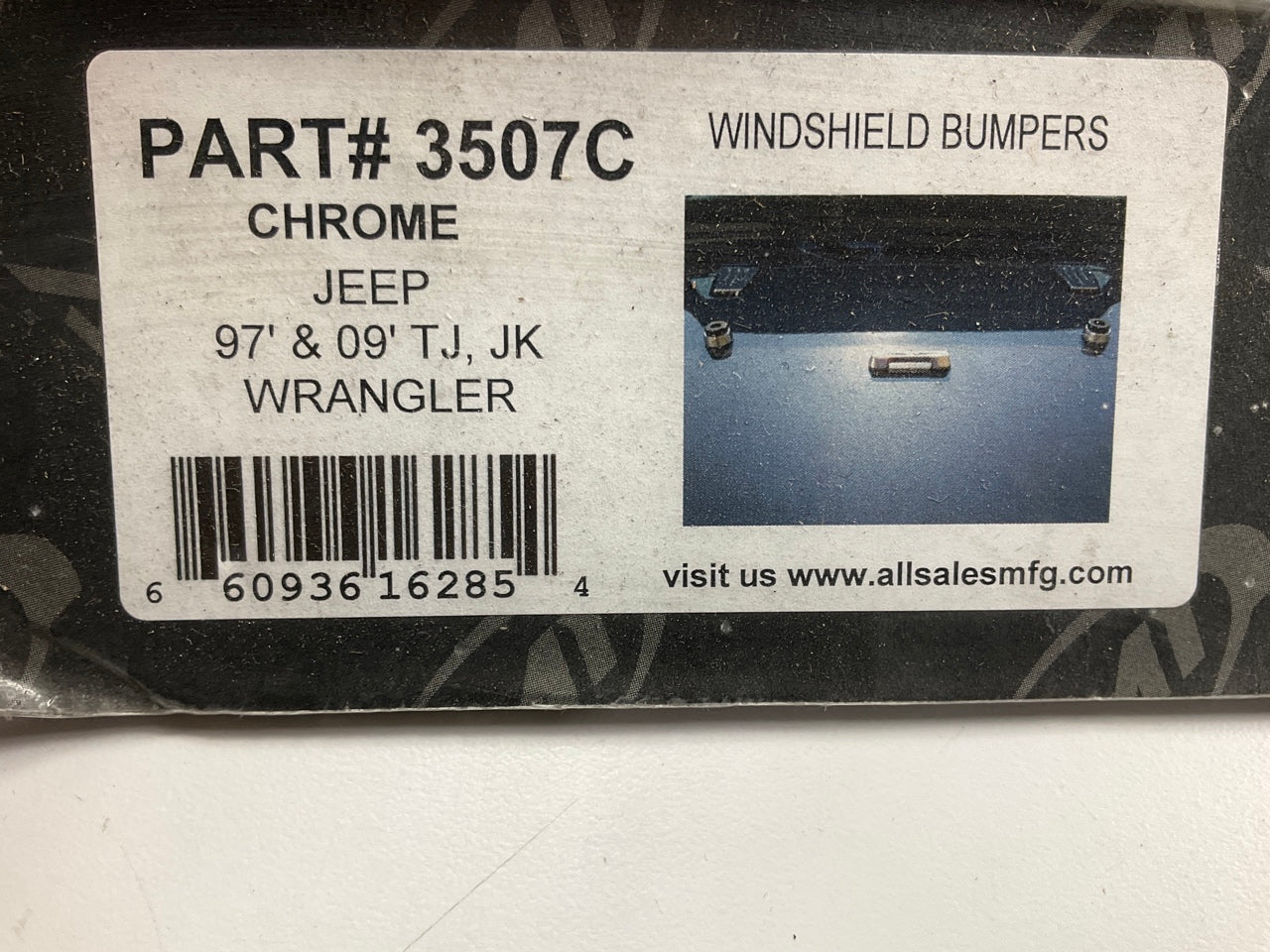 AMI 3507C Chrome Windshield Bumpers For 1997-2009 Jeep Wrangler
