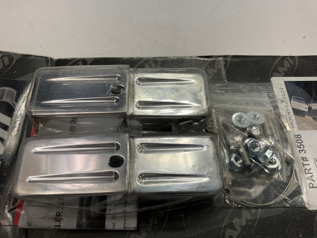 AMI 3508 Hood Latch Chrome Aluminum Set For 2007-2018 Jeep Wrangler