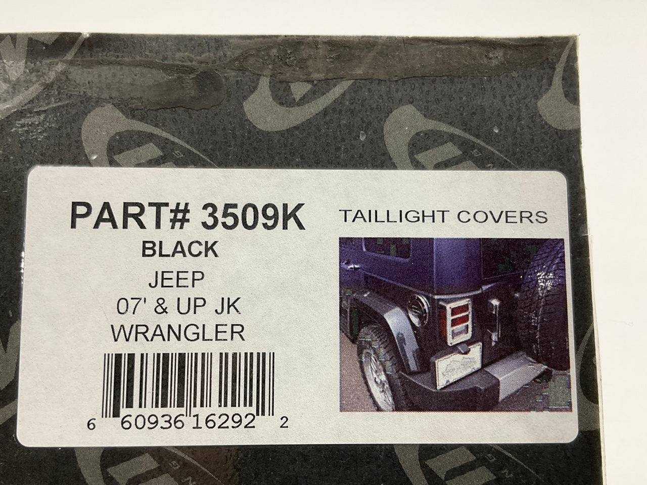 AMI 3509K Black Billet Tail Light Lamp Covers For 2007-2017 Jeep Wrangler
