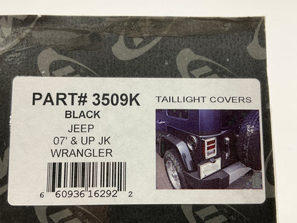 AMI 3509K Black Billet Tail Light Lamp Covers For 2007-2017 Jeep Wrangler