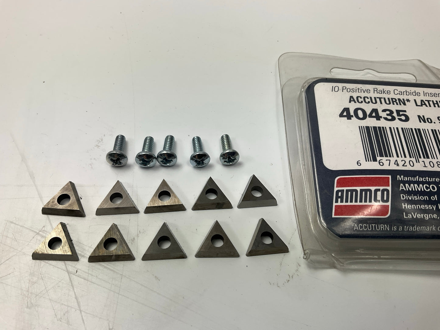 Ammco 40435 Carbide Insert, Positive Rake For ACCUTURN Lathes - 10 PACK