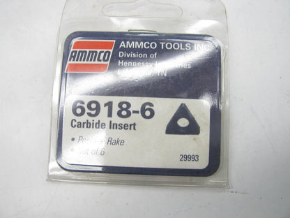 Pack Of 6 - Positive Rake Carbide Inserts .017'' Radius For AMMCO Lathes