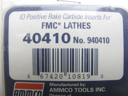 (10) New Ammco 940410 Positive Rake Carbide Bit For FMC Lathes