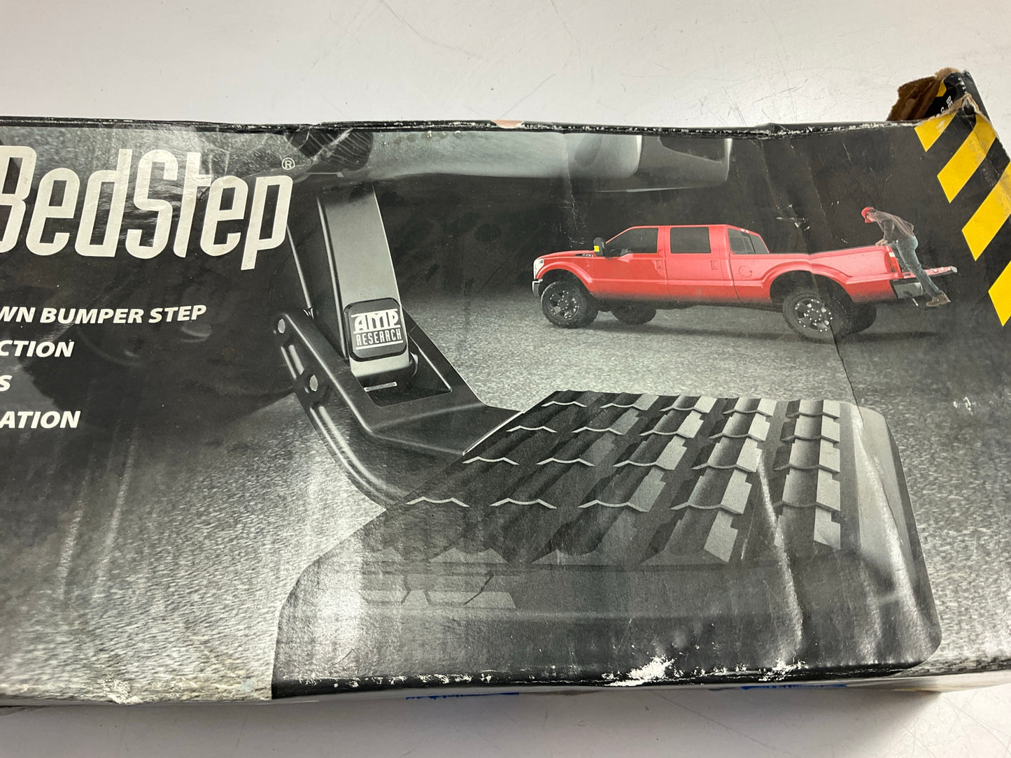 AMP Research 75306-01A BedStep Rear Bumper Truck Bed Access Step Powder Coated