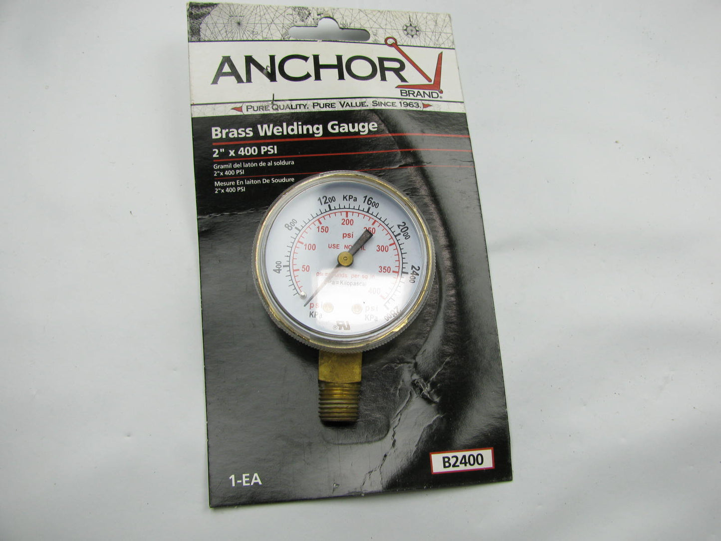 Anchor B2400 1/4'' NPT Brass Welding Gauge (replacement) 2-INCH X 400 PSI
