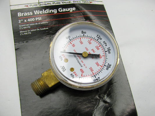 Anchor B2400 1/4'' NPT Brass Welding Gauge (replacement) 2-INCH X 400 PSI
