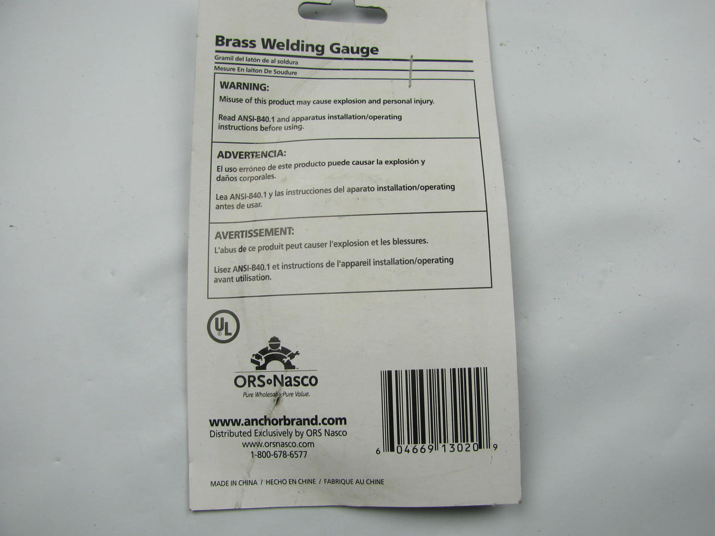 Anchor B2400 1/4'' NPT Brass Welding Gauge (replacement) 2-INCH X 400 PSI