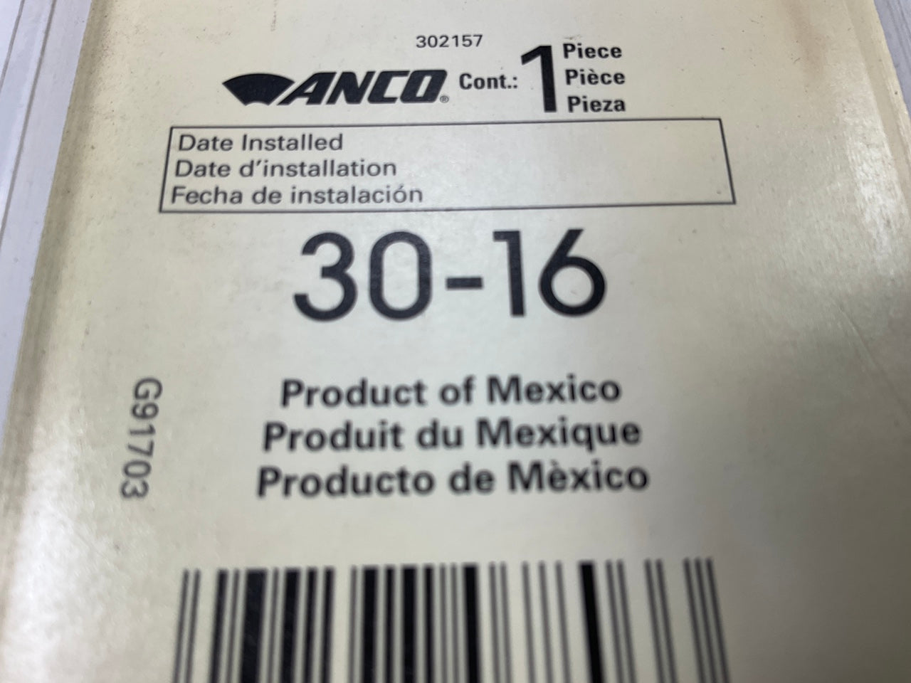 Anco 30-16 Winter Windshield Wiper Blade, 16''