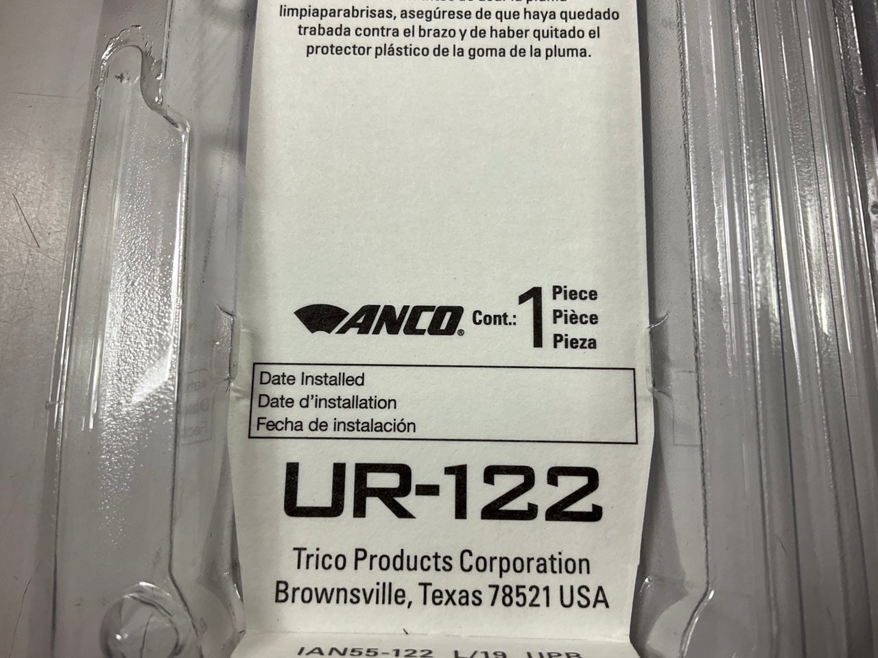 Anco UR122 REAR 12'' Back Glass Wiper Blade