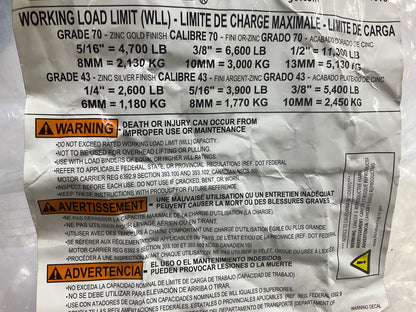 (2) Ancra 45881-10-16 Chain Grade 70, 5/16'' X 16 Feet With Grab Hooks