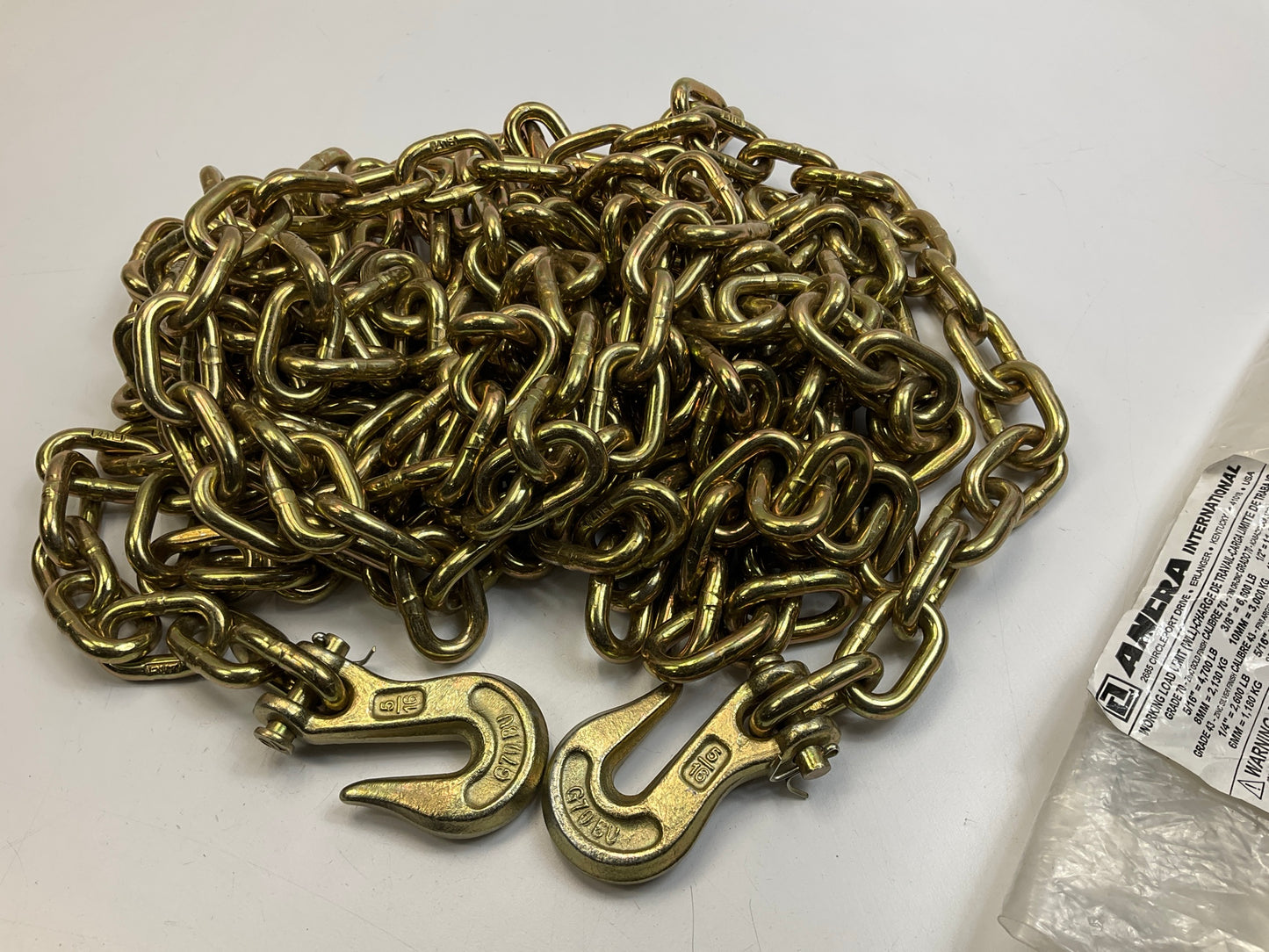 Ancra 45881-10-25 Hook Chain, Grade 70, 5/16'' X 300'' With Clevis Hooks