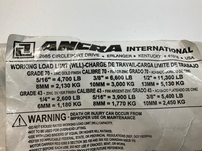 Ancra 45881-10-25 Hook Chain, Grade 70, 5/16'' X 300'' With Clevis Hooks