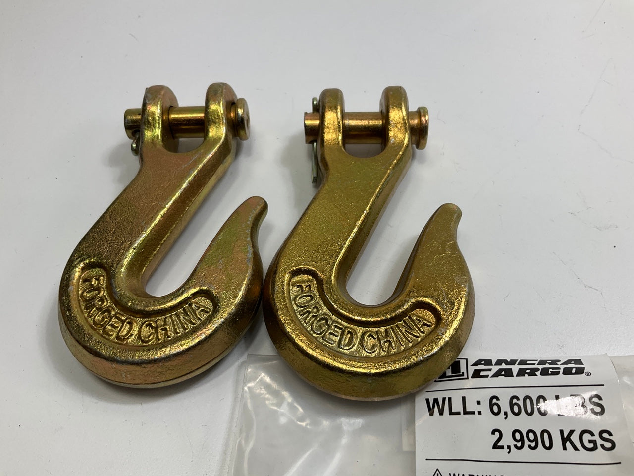 (2) Ancra 45946-1 Heavy Duty 3/8'' Grade 70 Clevis Hooks, Working Load 6,600 Lbs