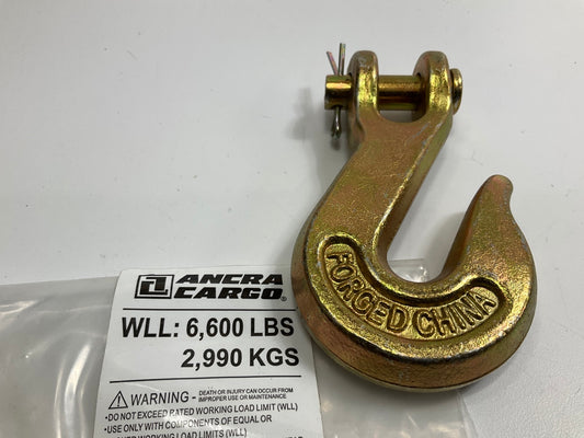 Ancra 45946-1 Heavy Duty 3/8'' Grade 70 Clevis Hook, Working Load Limit 6,600 Lbs
