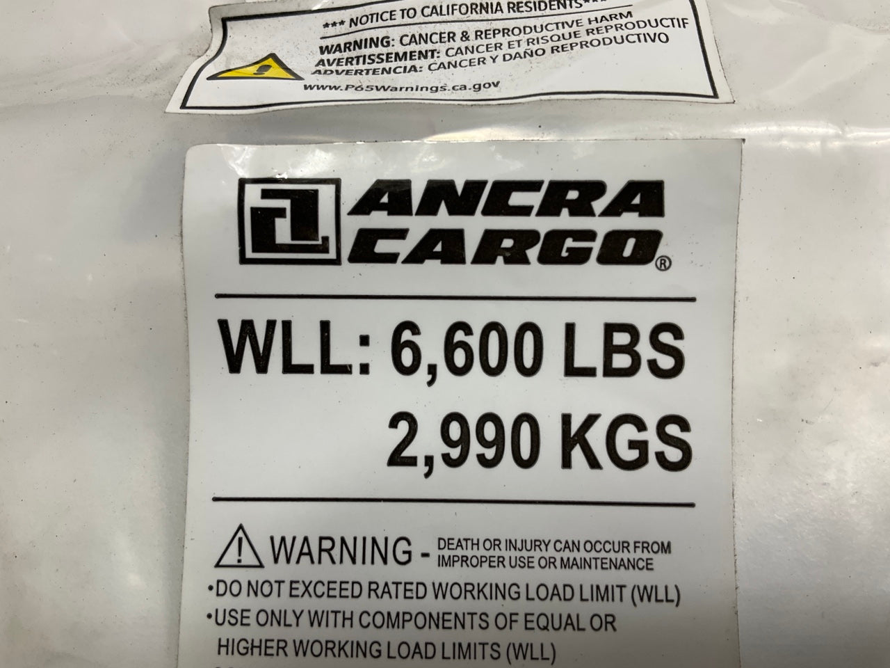 Ancra 45946-1 Heavy Duty 3/8'' Grade 70 Clevis Hook, Working Load Limit 6,600 Lbs