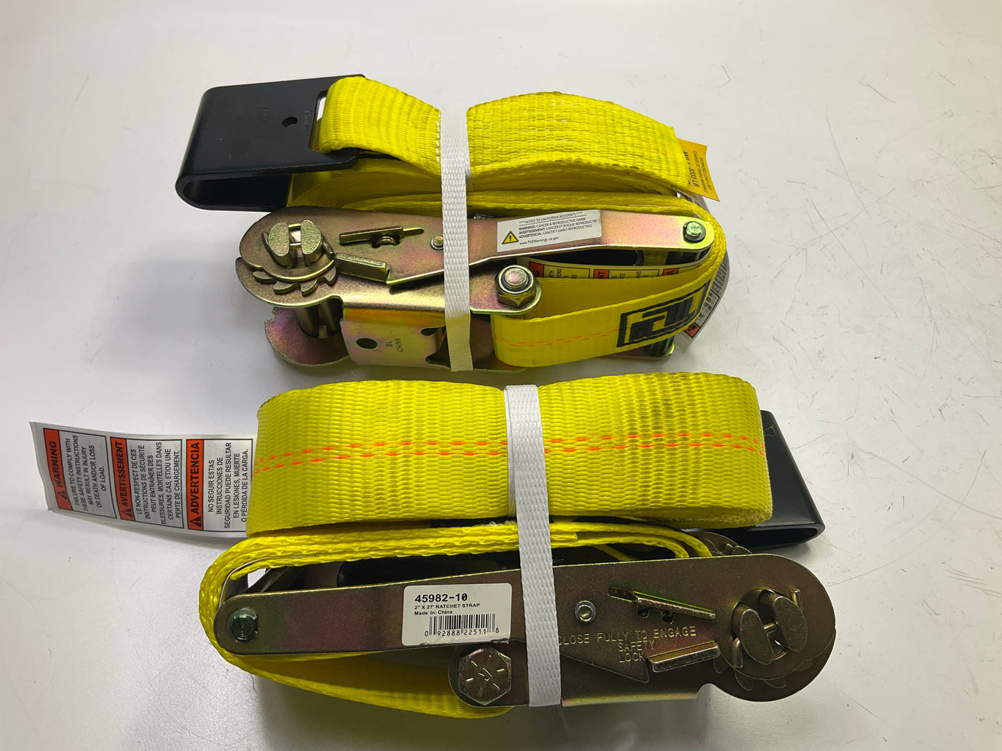 (2) Ancra 45982-10 Ratchet Tie Down Straps 2'' X 27'