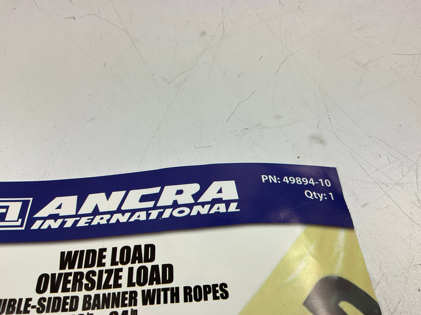 Ancra 49894-10 18'' X 84'' Wide/Oversize Load Banner Sign W/grommets & 44'' Ropes