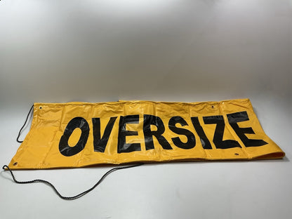 ANCRA 18'' X 84'' Wide/Oversize Load Banner W/ Sewn-in Ropes, Durable Vinyl Fabric