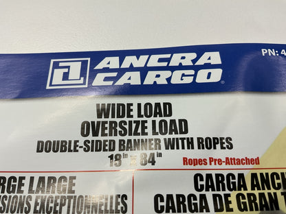 ANCRA 18'' X 84'' Wide/Oversize Load Banner W/ Sewn-in Ropes, Durable Vinyl Fabric