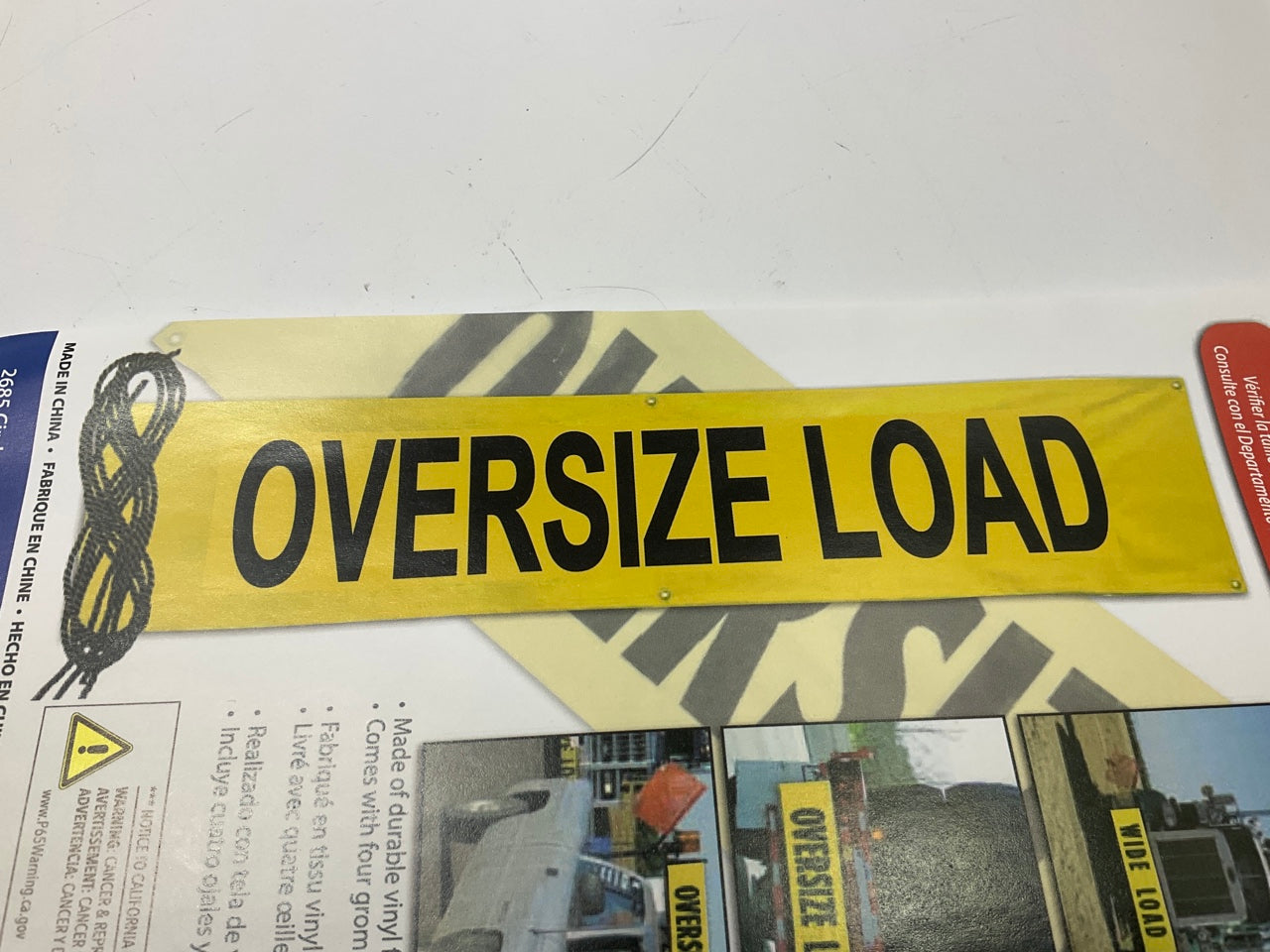 Wide Load & Oversize Load Sign Banner 14x72 Reversible Flatbed Truck Trailer Van