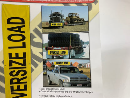 Wide Load & Oversize Load Sign Banner 14x72 Reversible Flatbed Truck Trailer Van