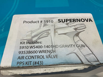Anest Iwata 5910 Air Spray Gun Kit WS400-1401 HD Supernova 1.4mm Paint Gun & PPS