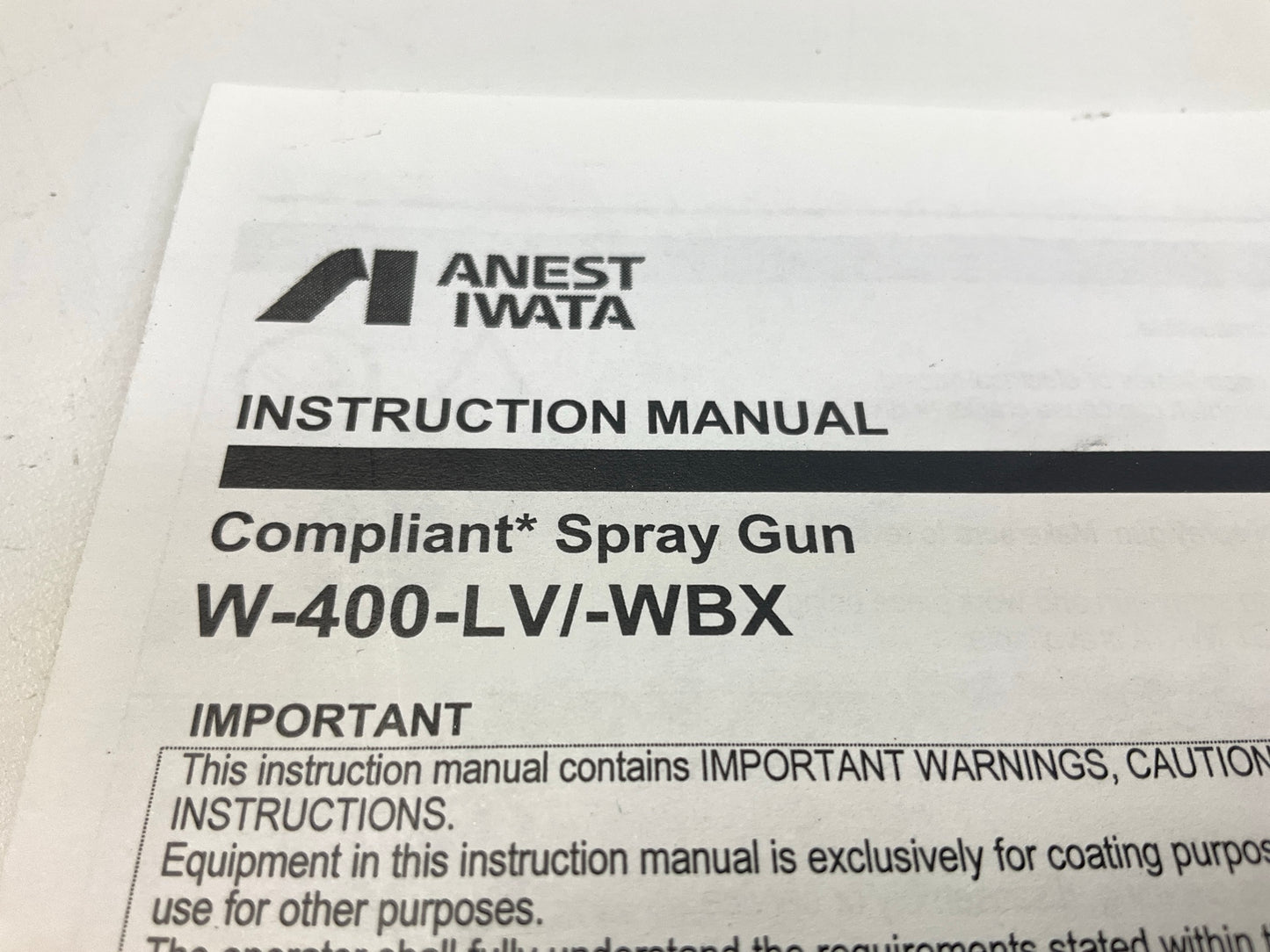 Anest Iwata W-400LV-13WBX Air - Gravity Feed Spray Gun