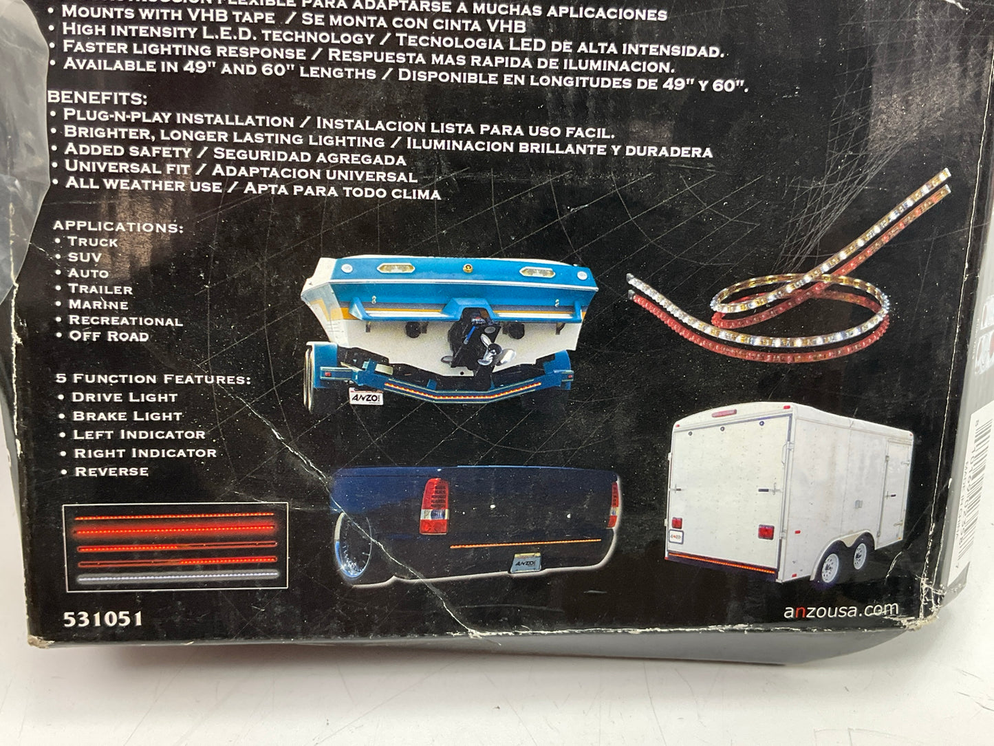 Anzo 531051 LED Flex Pickup Truck Tailgate Light Bar Strip, 49'', 5 Function
