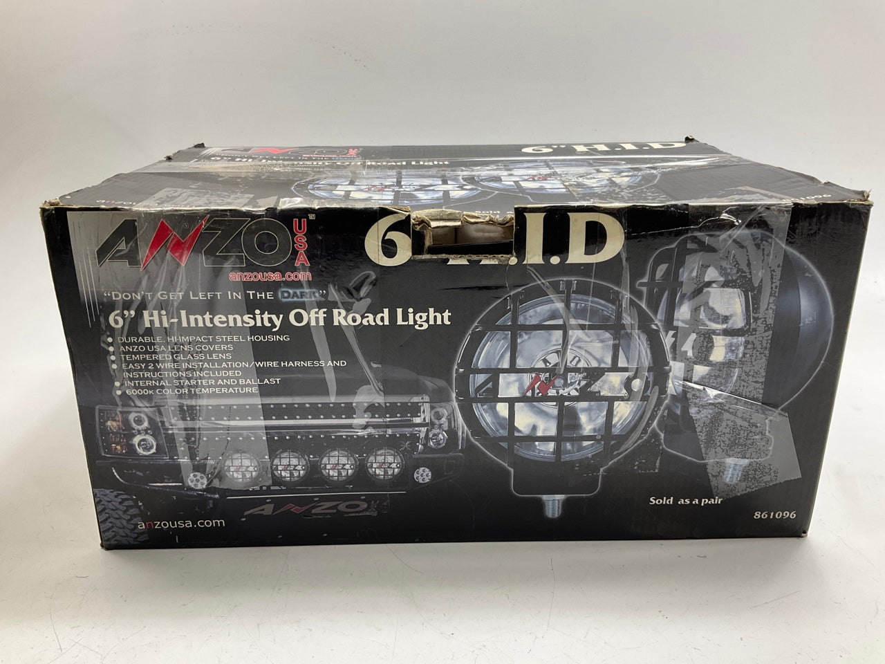 DAMAGED WIRE - Anzo USA 861096 6'' HID Off-Road Driving Light Lamps With Covers