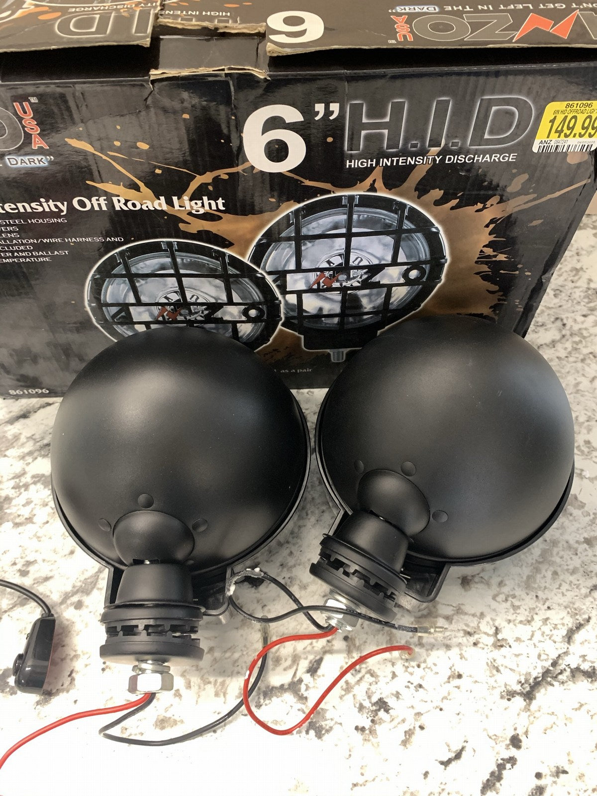 Anzo USA 861096 6'' HID Off-Road Driving Light Lamps With Covers & Install Kit