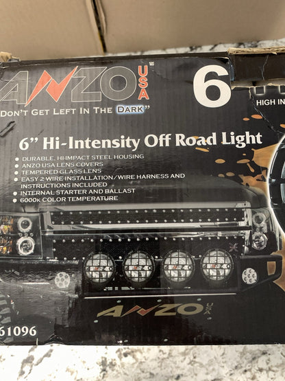 Anzo USA 861096 6'' HID Off-Road Driving Light Lamps With Covers & Install Kit