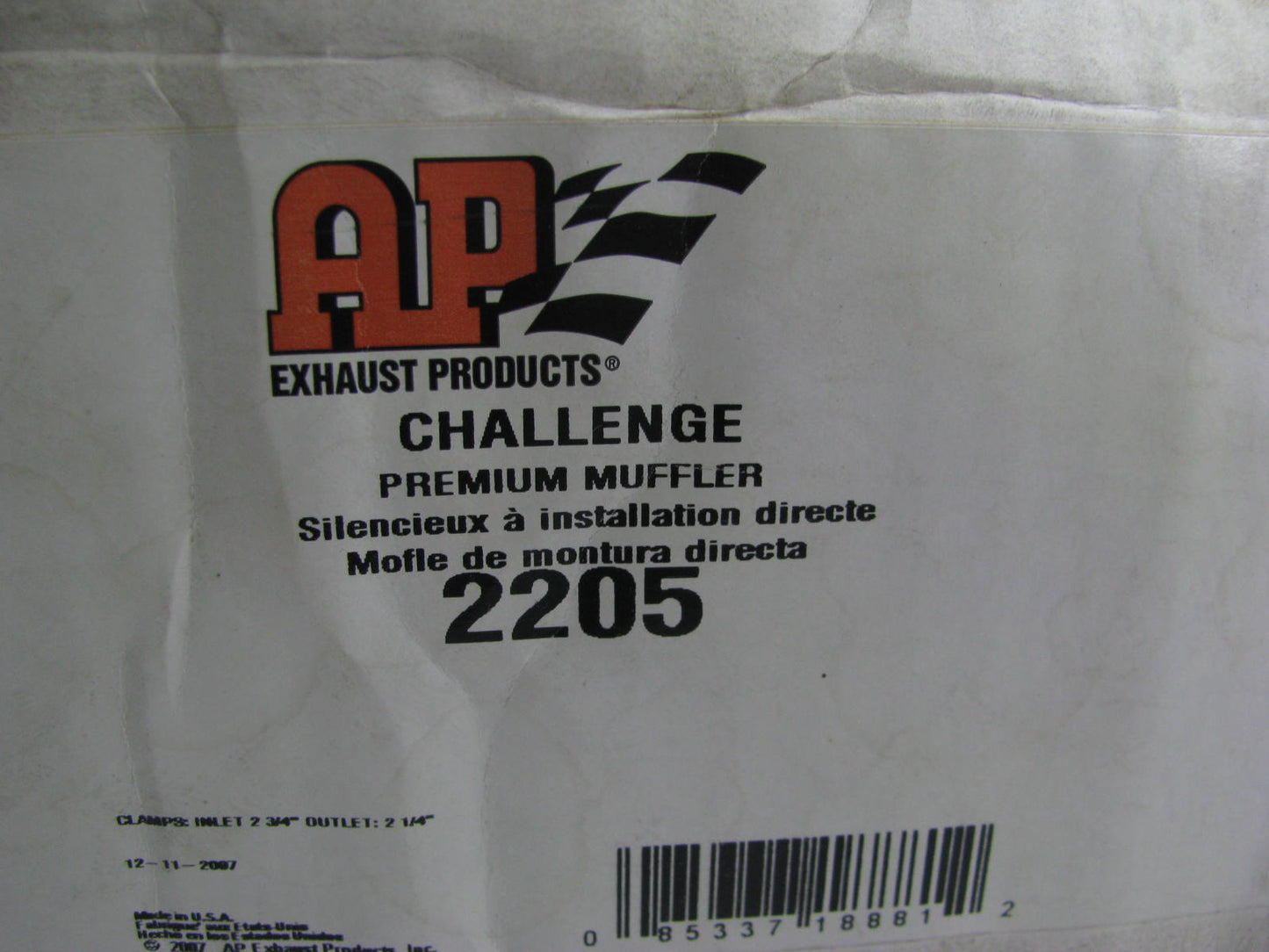 Ap Exhaust 2205 Exhaust Muffler - 2-3/4'' Inlet X 2-1/4'' Outlet