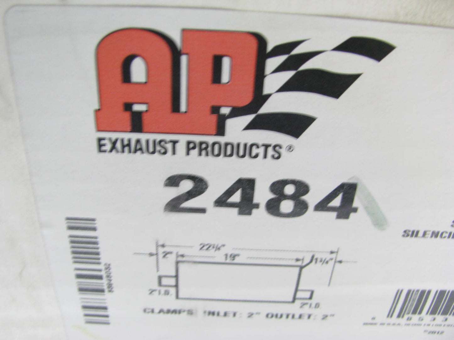 Ap Exhaust 2484 Exhaust Muffler - 2'' Inlet / Outlet X 19'' Long X 8-3/4'' Wide