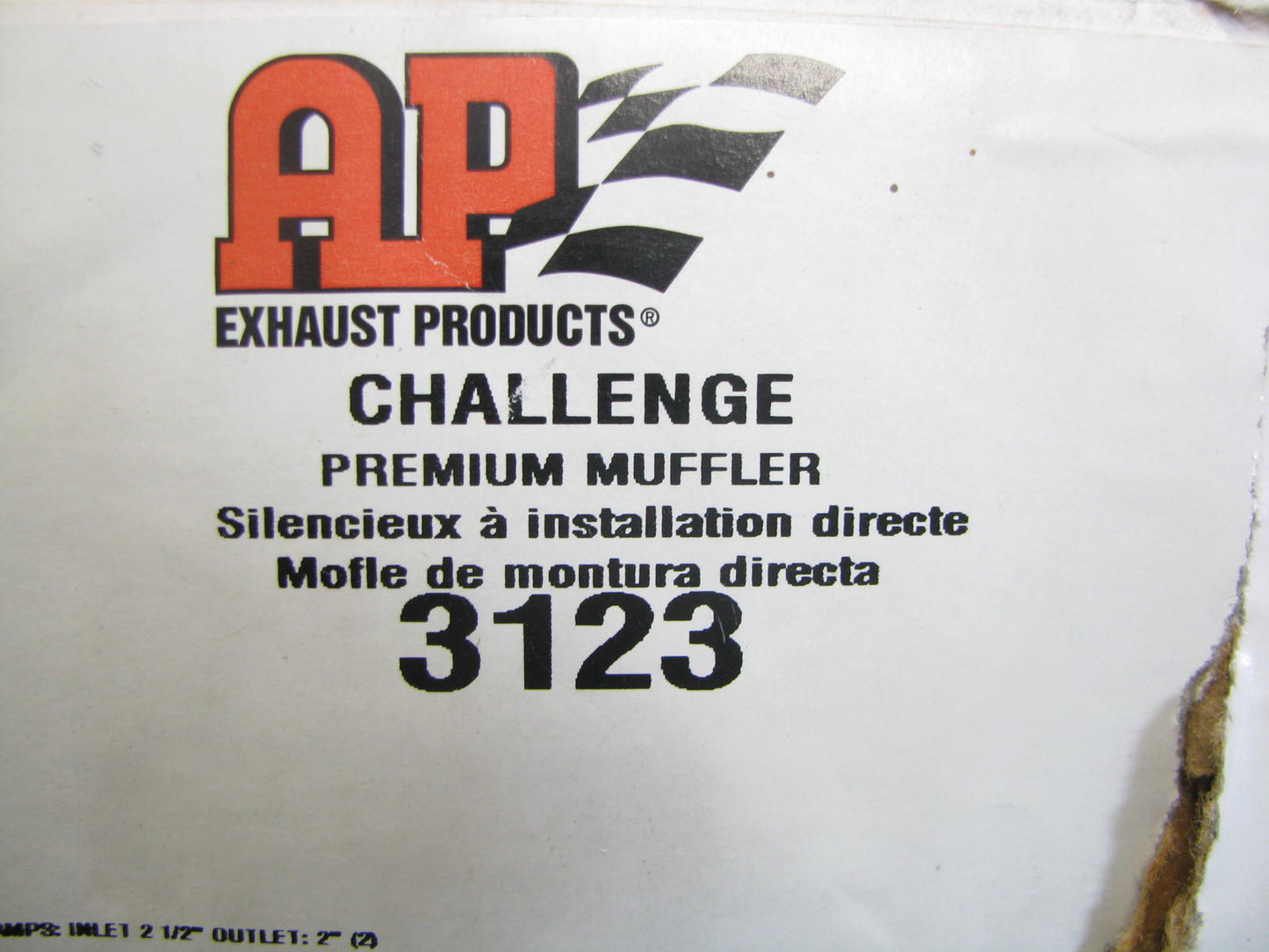 Ap Exhaust 3123 Muffler - 2-1/2'' Inlet 2.00'' Outlet - 10-1/2'' X 19.00'' Oval