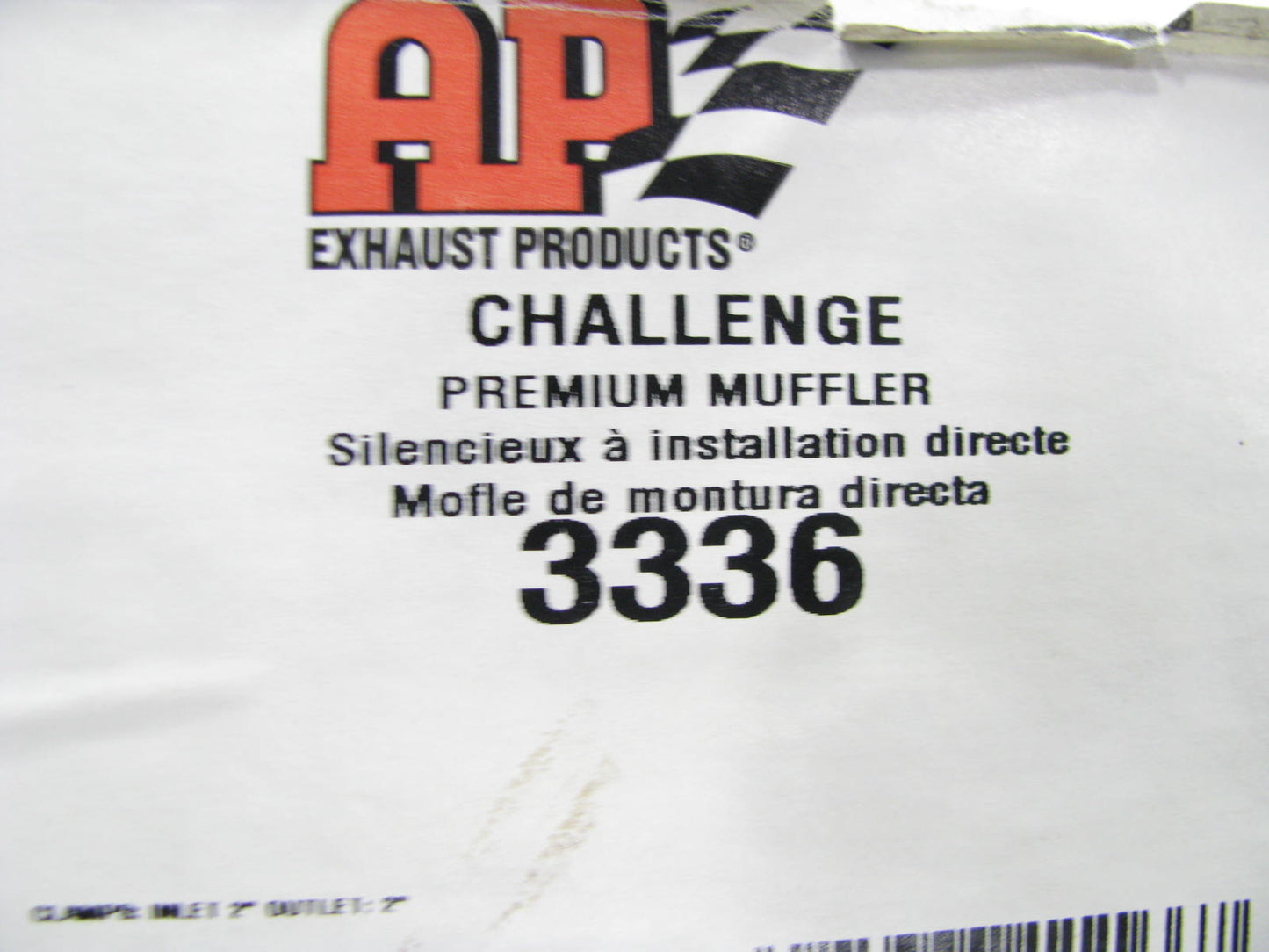 Ap Exhaust 3336 Left Exhaust Muffler - 2'' Inlet / 2'' Outlet