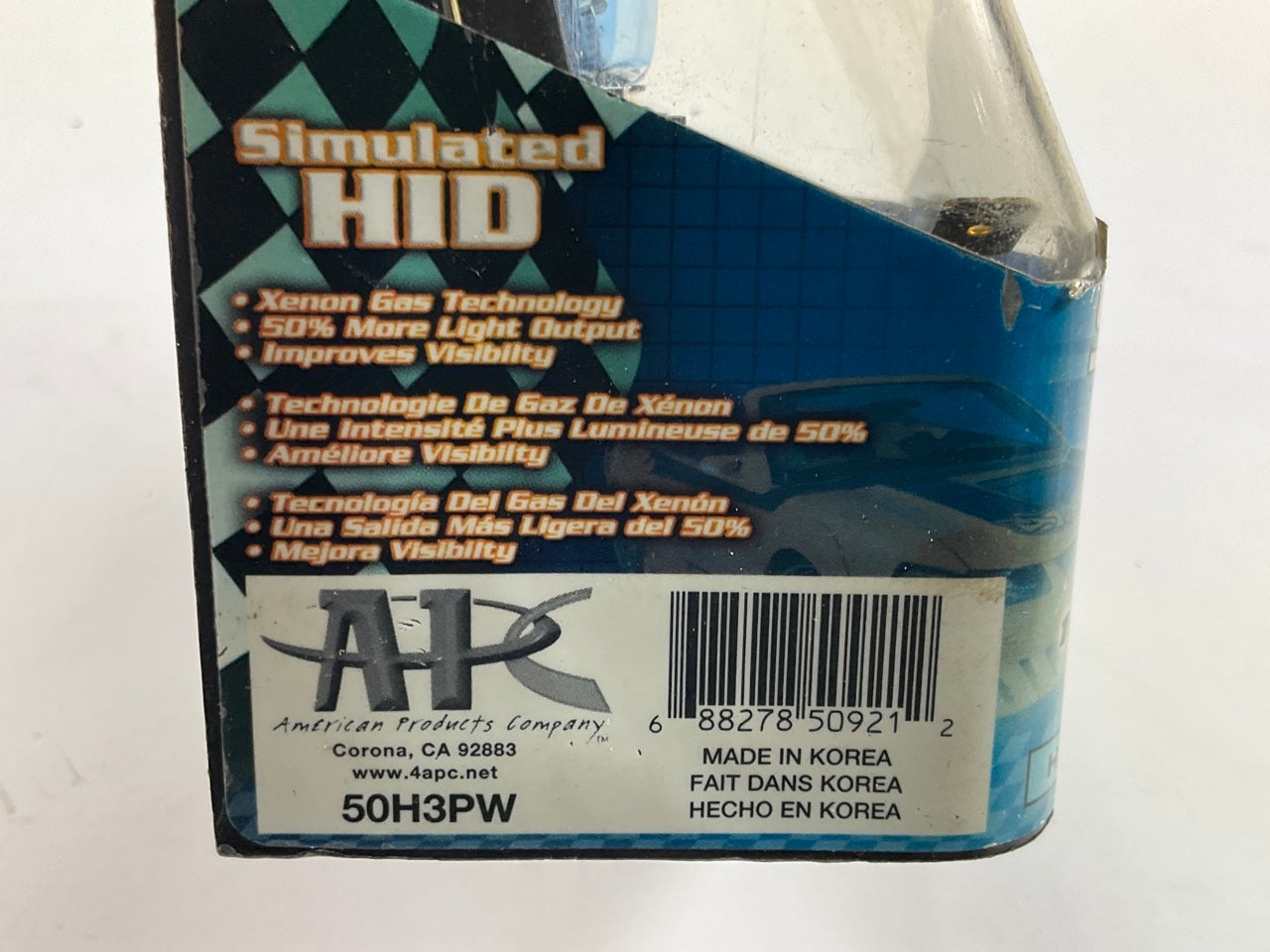 AP 50H3PW Plasma Super White Xenon Bulbs H3, Pair, 55W
