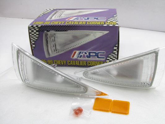 APC FRONT LEFT/RIGHT Side Marker Lights CLEAR LENS For 95-99 Chevrolet Cavalier