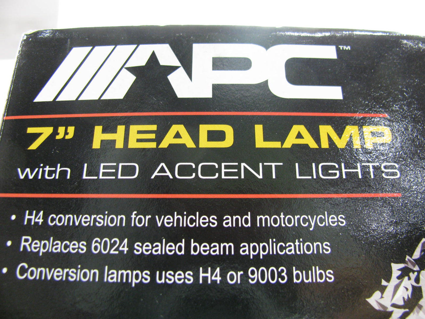 APC 403750HL 7'' Clear Lens Headlight  Head Lamp Light  W/ LED Accent