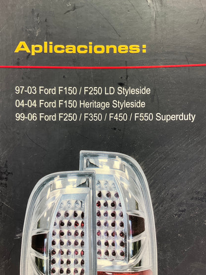 APC 407519TLC Chrome Housing Tail Light Lamps 1997-2004 Ford F-150 F-250 Pickup