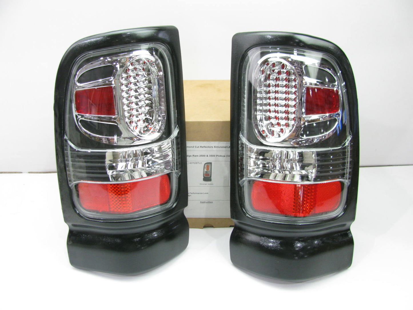APC Tail Light Lamps BLACK HOUSING - DIAMOND CUT For 94-02 Ram TRUCKS W/O Sport