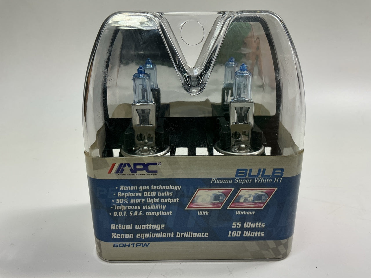 APC H1 Xenon Light Bulb PAIR 12V 55W 50H1PW Street Legal
