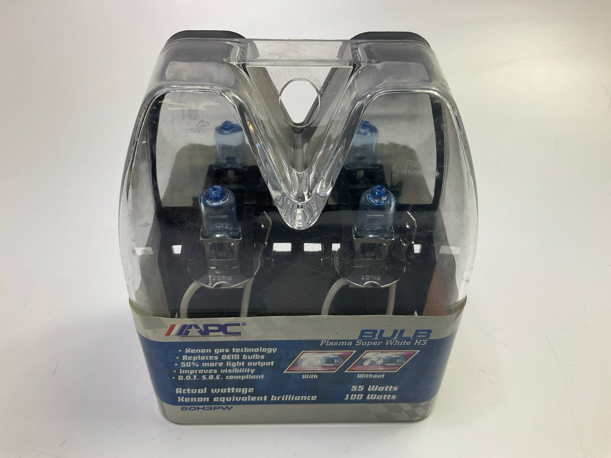 APC H3 Xenon High Wattege, Xenon Gas, Super White Headlight Bulbs, 4000K