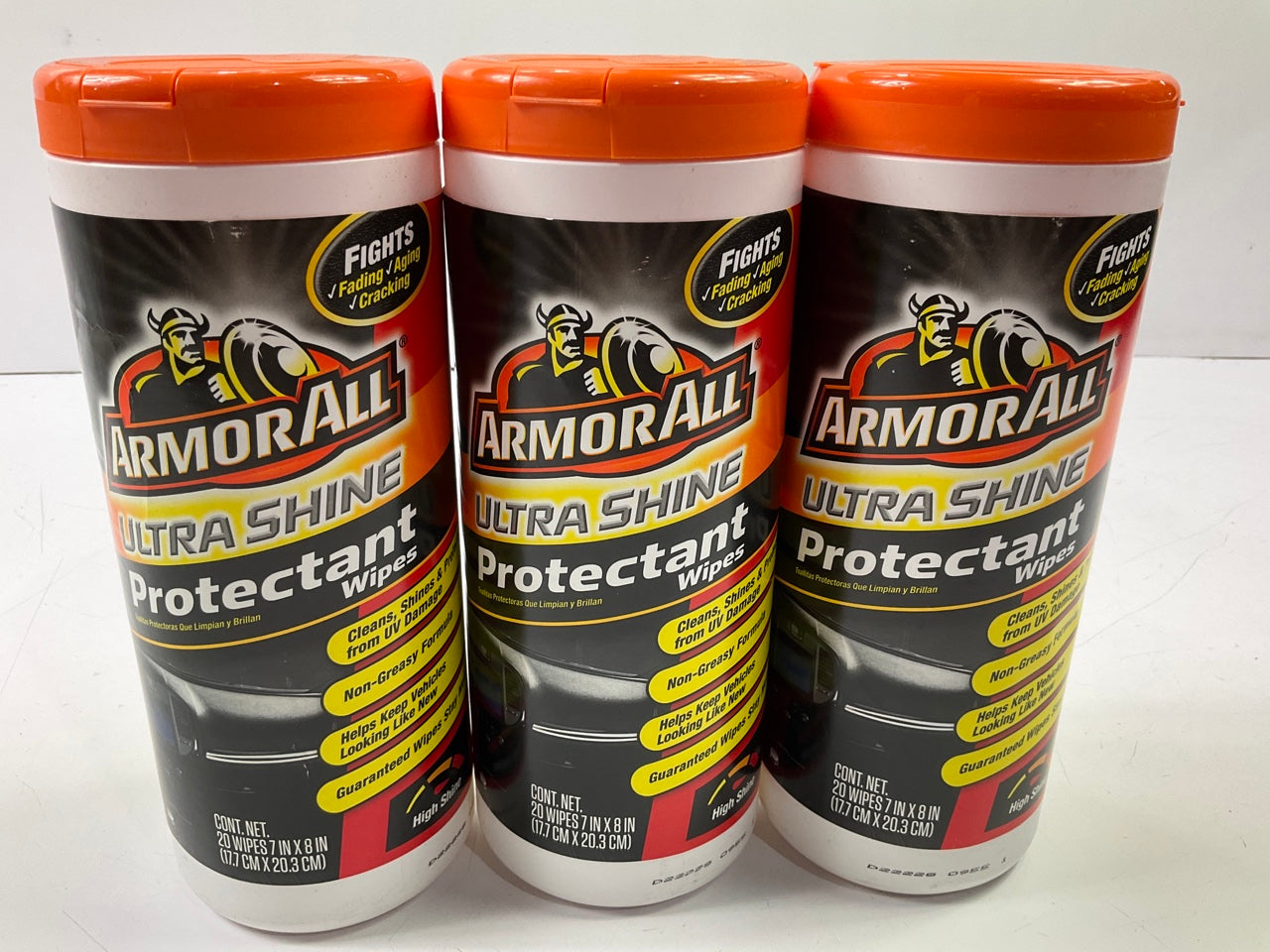 (3) Armorall 10945 Armor All Ultra Shine Protectant Wipes (20 Wipes)