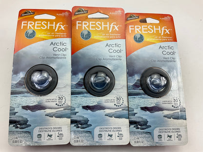 (3) Armor All 18554 FRESHfx Car Air Freshener Arctic Cool Vent Clips