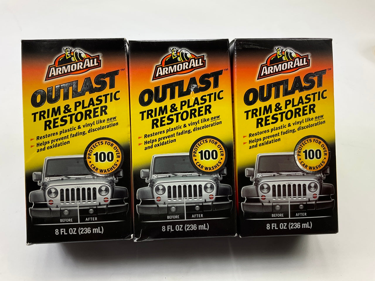 (3) Armorall 201388B Outlast Trim & Plastic Vinyl Rubber Restorer 8oz