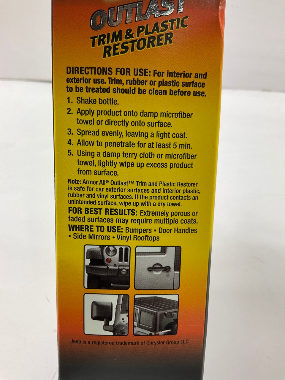 Armorall 201388B Outlast Trim & Plastic Vinyl Rubber Restorer 8oz