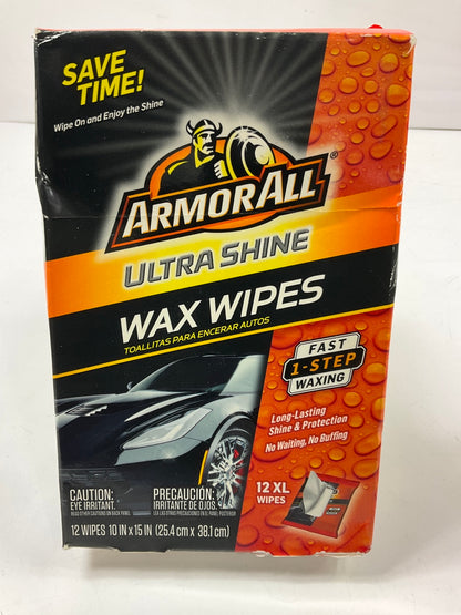 Armor All 203037 Ultra Shine Wax Wipes 12 XL Wipes 10'' X 15''