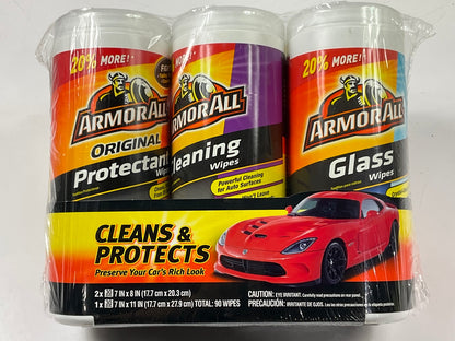 Armorall 44983 SET OF 3 - Cleaning Wipes, Cleaning And Glass Wipes