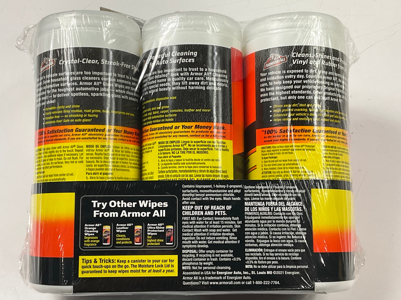 Armorall 44983 SET OF 3 - Cleaning Wipes, Cleaning And Glass Wipes