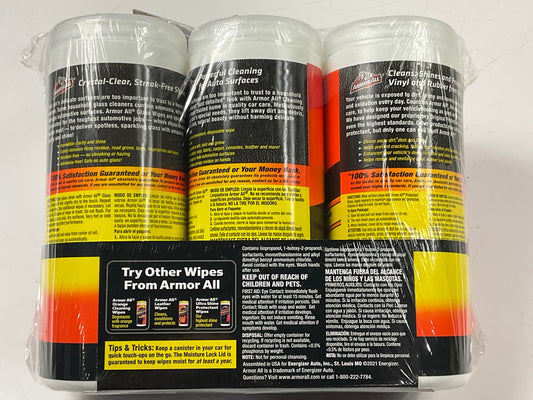 Armorall 44983 SET OF 3 - Cleaning Wipes, Cleaning And Glass Wipes